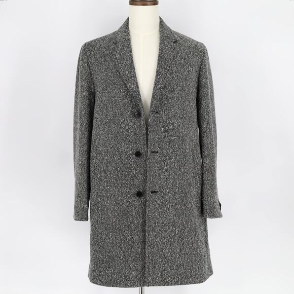 Hugo Boss Men's Charcoal Melange Wool Malte Modern Slim-Fit Overcoat Size 40R - Picture 6 of 12